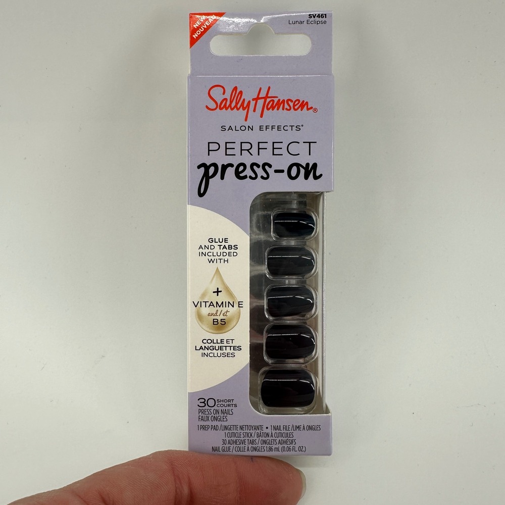Sally Hansen Salon Effects Perfect Press-On Nails Lunar Eclipse Black NIB